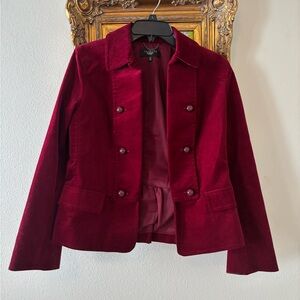 Talbots Ruby Red Velvet Blazer